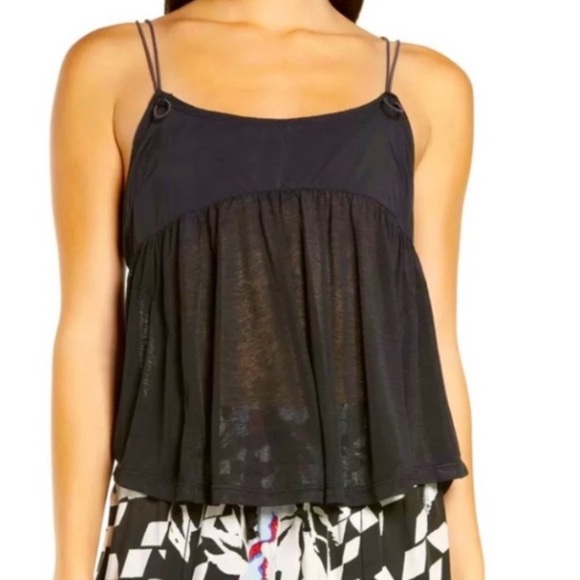 FREE PEOPLE FP MOVEMENT CATCH ME DRIFT TANK TOP IN BLACK SHEER SEXY BEACH small - Picture 3 of 17